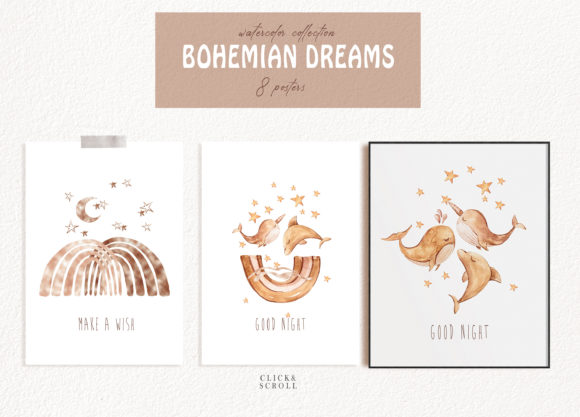 Boho Nursery Ready to Print 8 Posters: Instant Wall Art
