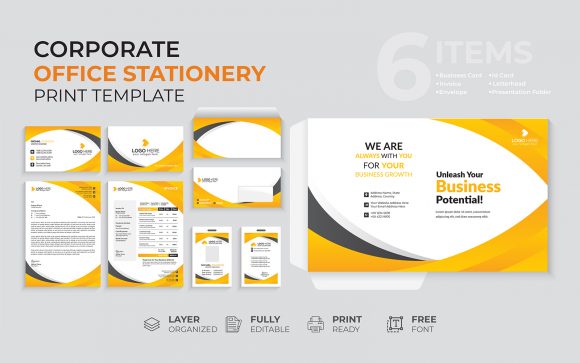 Build a Cohesive Brand Identity with This Corporate Office Stationery Template