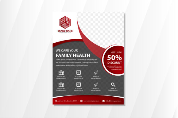 Family Health Vertical Flyer: Modern Medical Marketing Design