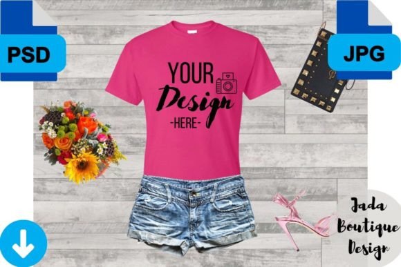 Heliconia T-shirt Mockup: A Modern Women's Style Template