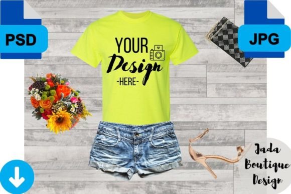 Mastering Product Visuals: The Safety Orange T-Shirt Mockup, Women Style