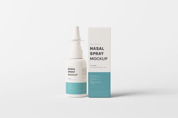 Nasal Spray Bottle with Box Mockup: Visualize Your Design