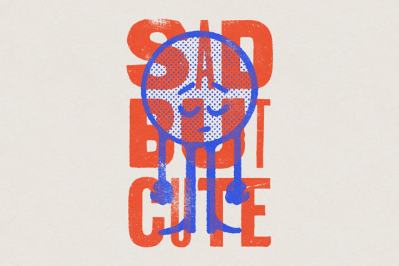 Sad but Cute Funny Retro Mascot: A Design Asset with Character