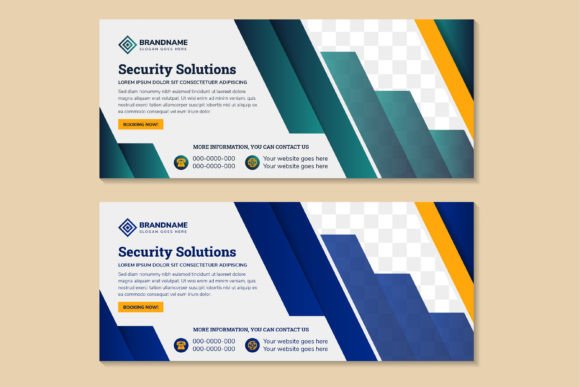 Security Solutions Horizontal Banner: A Modern Design Template