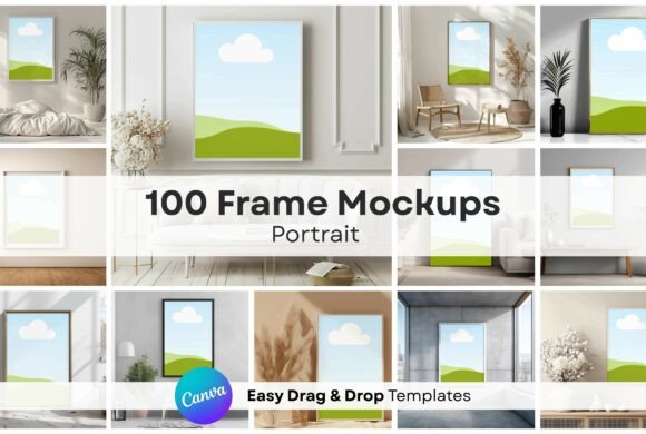 Streamline Your Visuals with 100 Portrait Frame Mockups